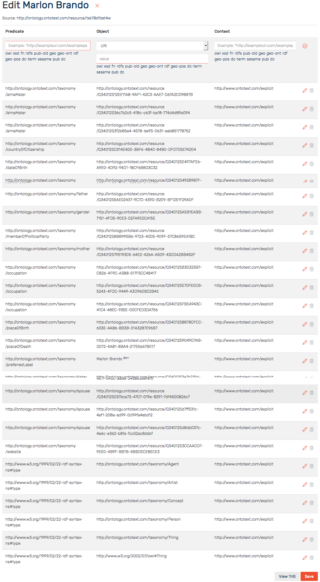 Exploring data — GraphDB EE 8.0 documentation